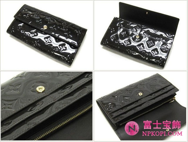 (LOUIS VUITTON)ルイヴィトン 偽物財布 ヴェルニ財布 ファスナー長札 ポルトフォイユサラ M91465